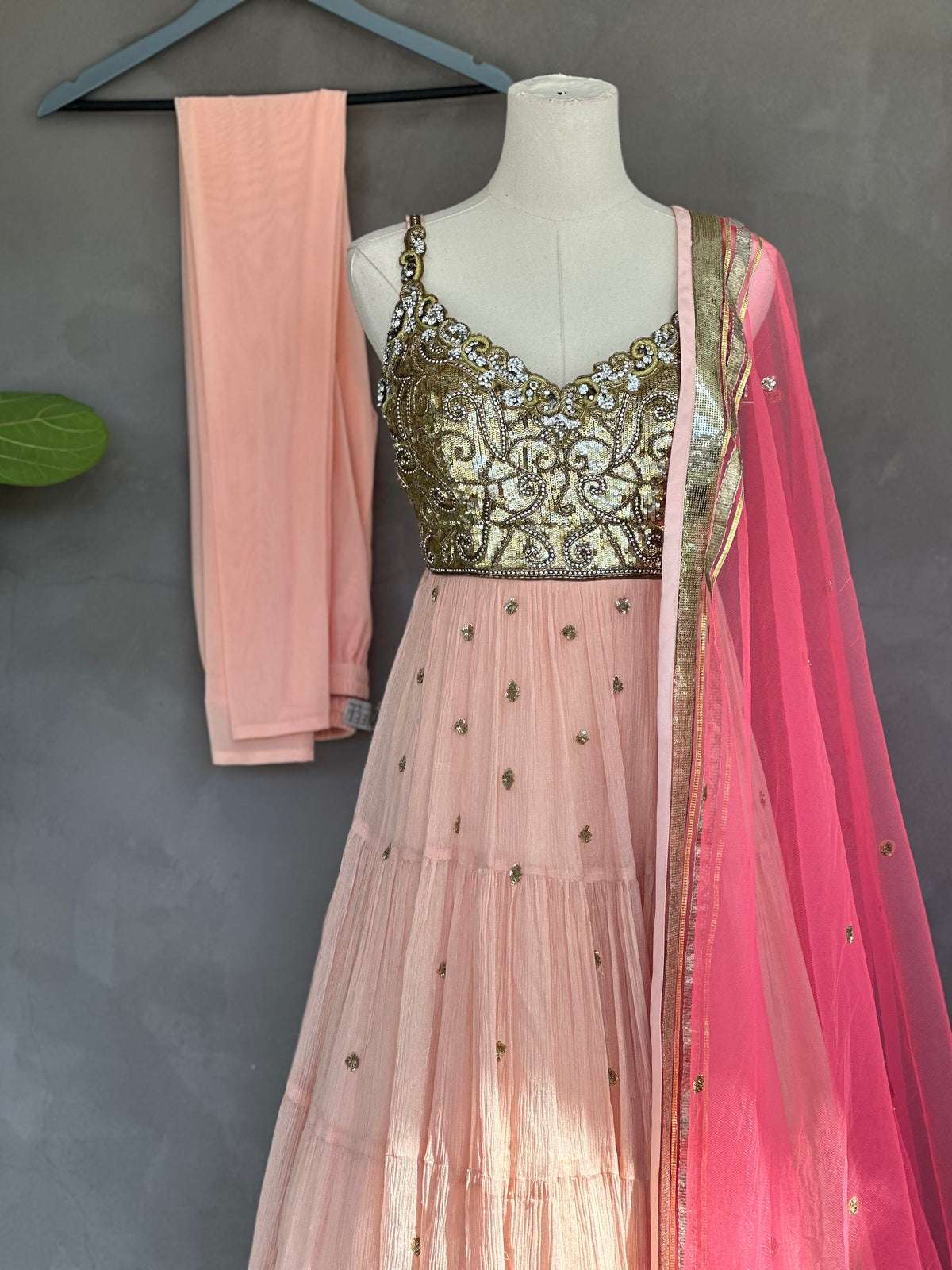 Kisneel Peach Anarkali