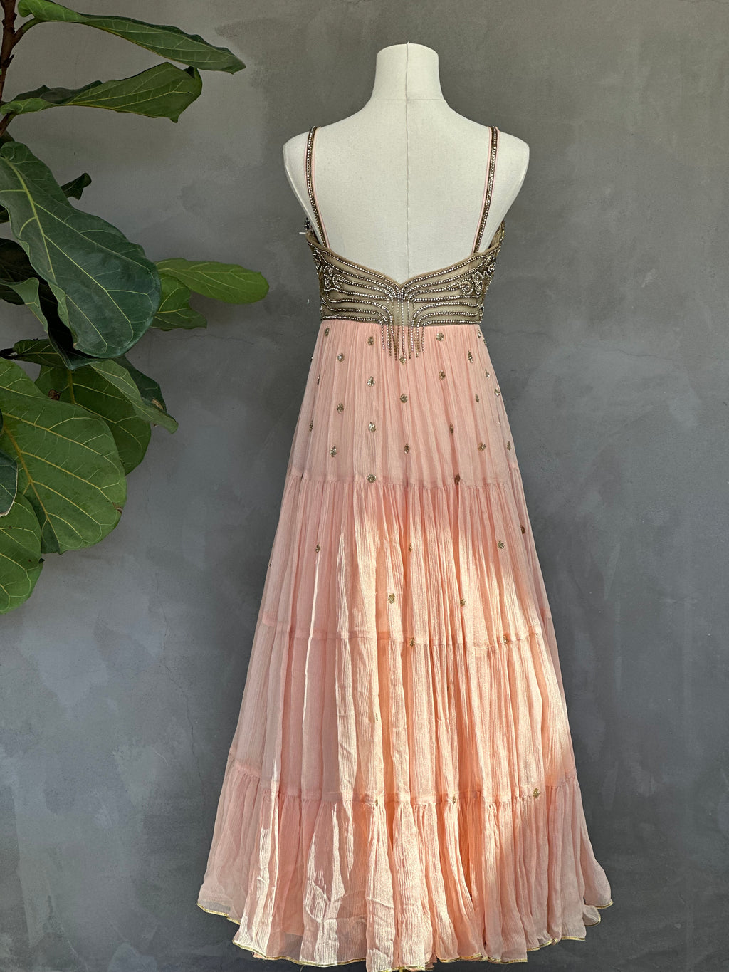 Kisneel Peach Anarkali