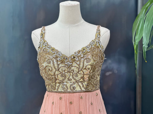 Kisneel Peach Anarkali