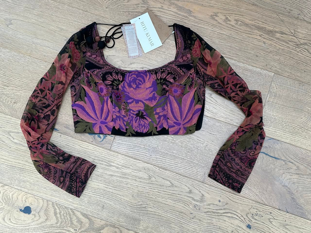Ritu Kumar Black Embroidered Blouse
