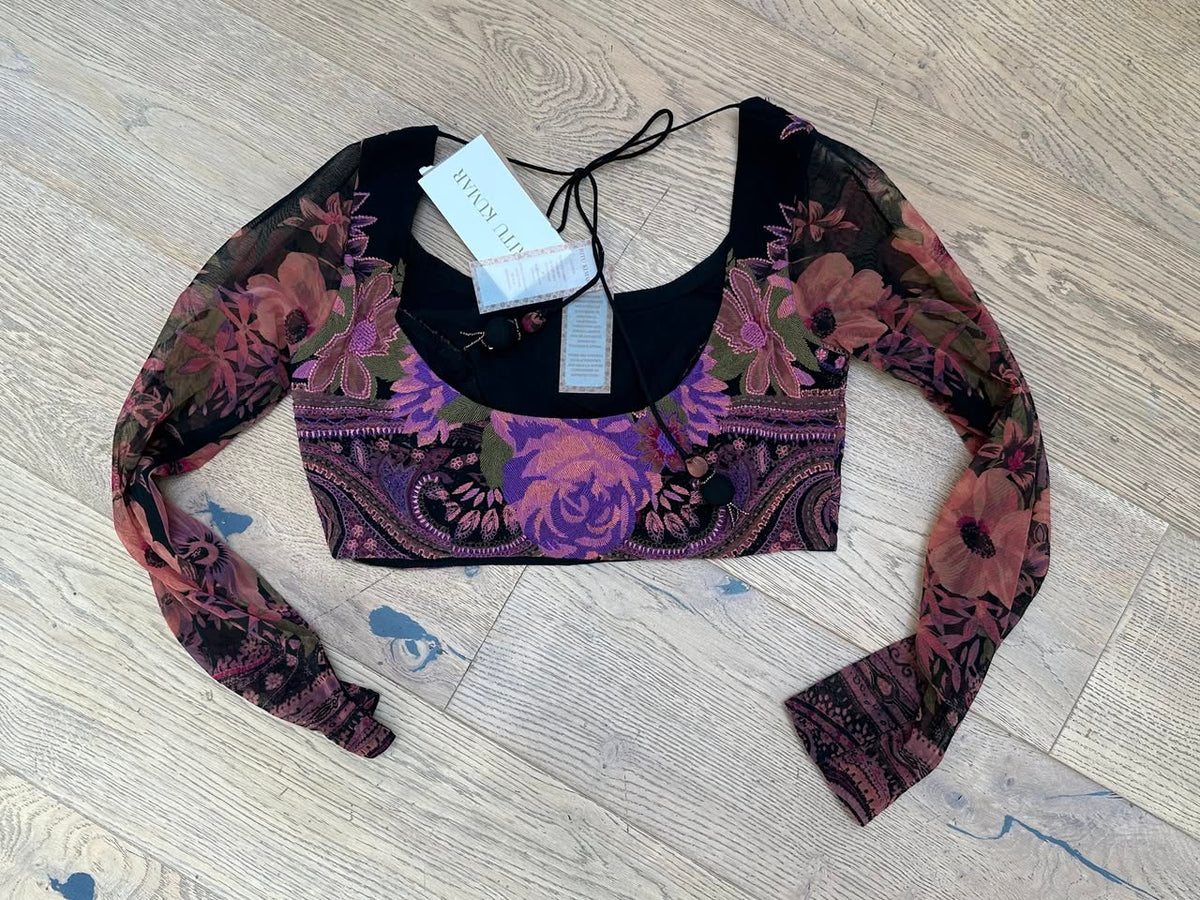 Ritu Kumar Black Embroidered Blouse