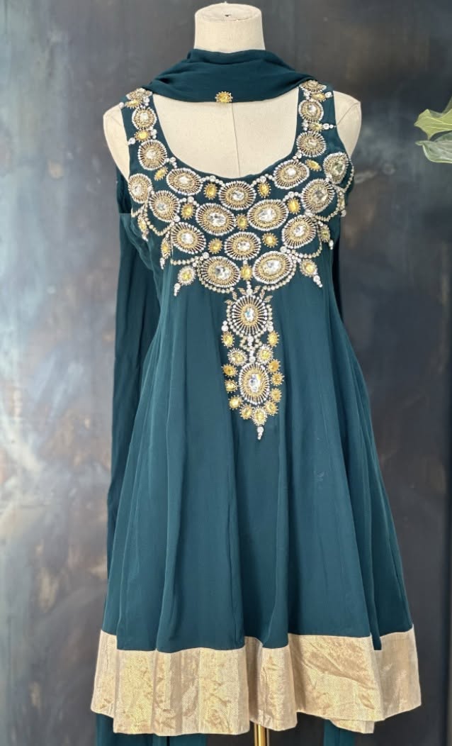 Preloved Payal Singhal Teal Anarkali Set