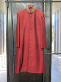 Men's Sherwani Coat in Deep Red and Antique Gold