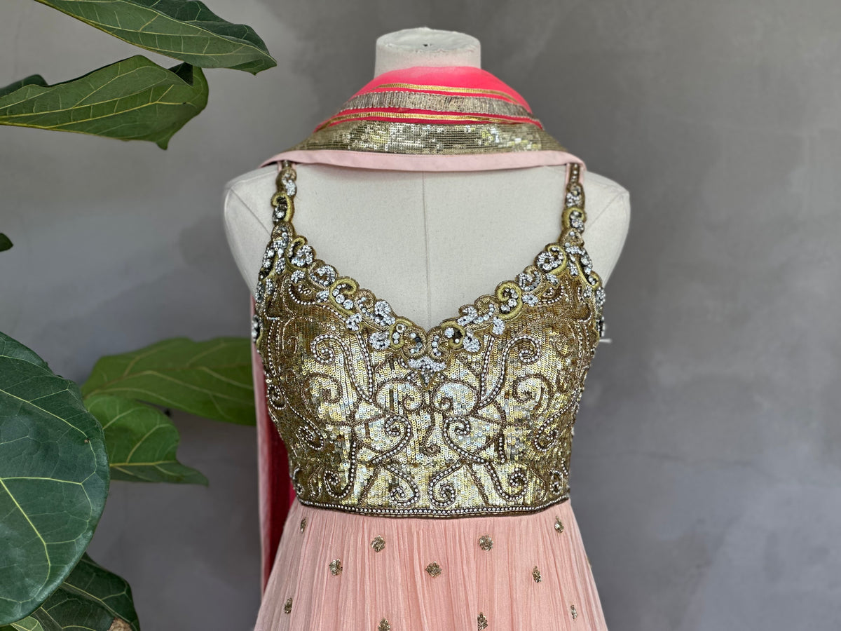 Kisneel Peach Anarkali