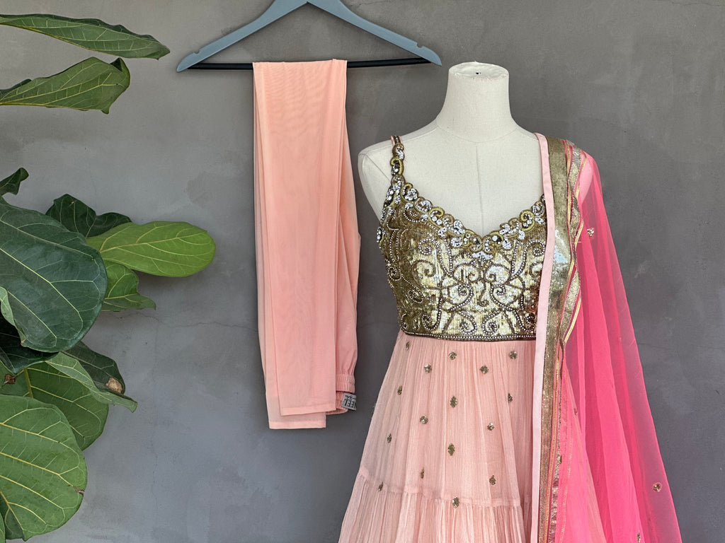 Kisneel Peach Anarkali