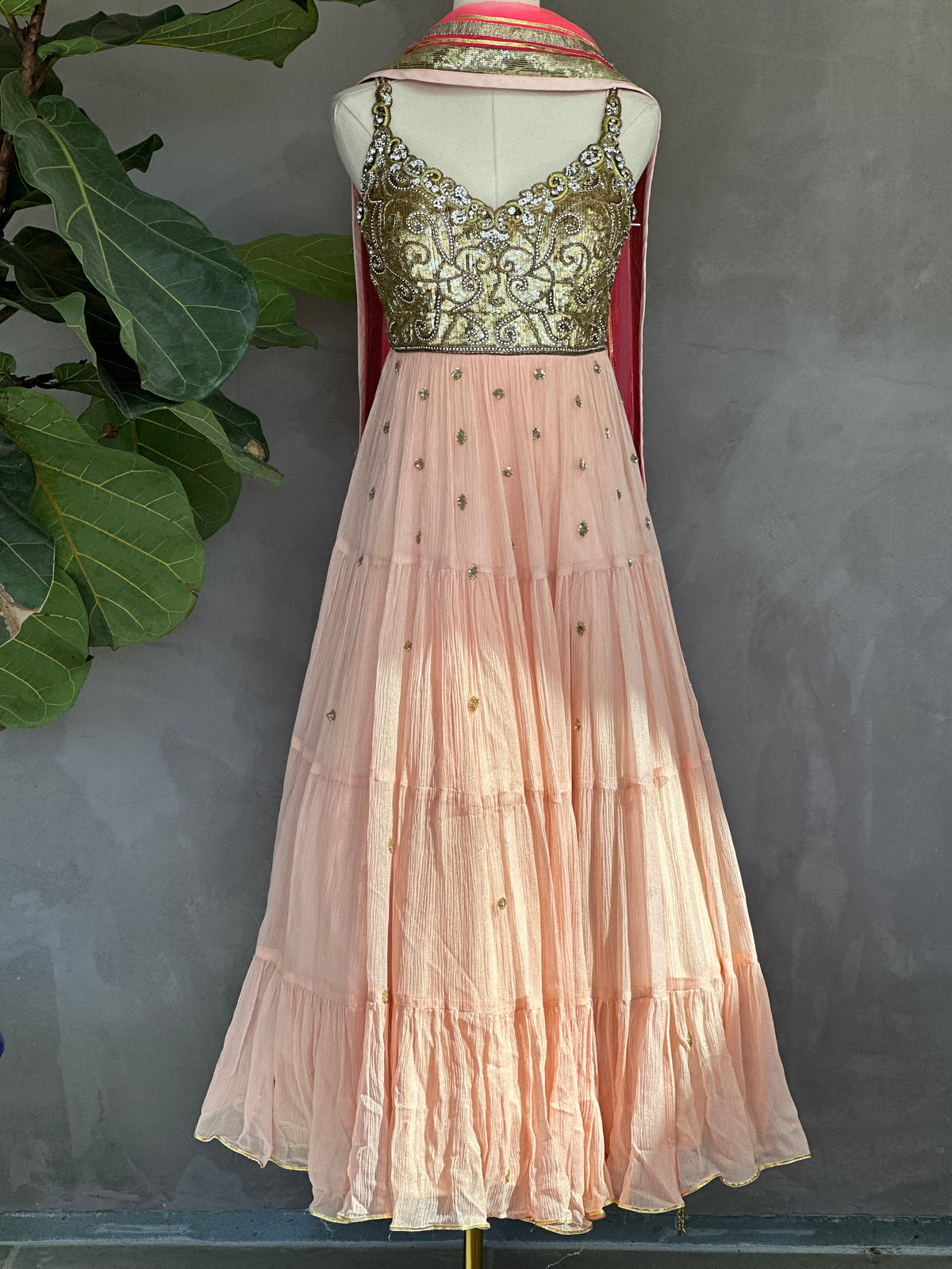 Kisneel Peach Anarkali