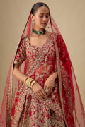 Kalighata Maroon Raw Silk Zardosi Embroidered Lehenga Set